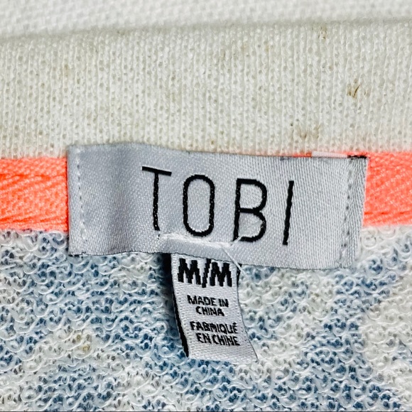 TOBI Aztec Blue and White Sweater - Picture 8 of 8